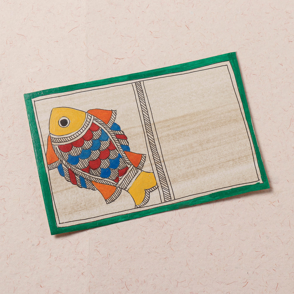 Traditional Madhubani Handpainted Postcard