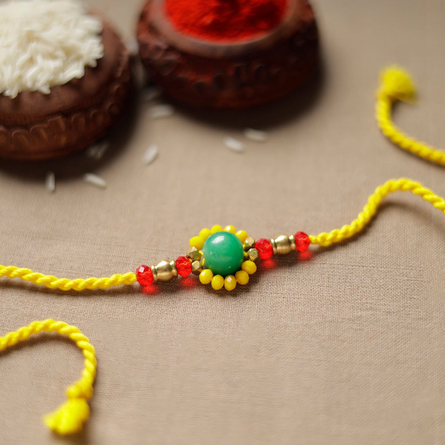 Tribal Dokra Craft Beadwork Rakhi 03