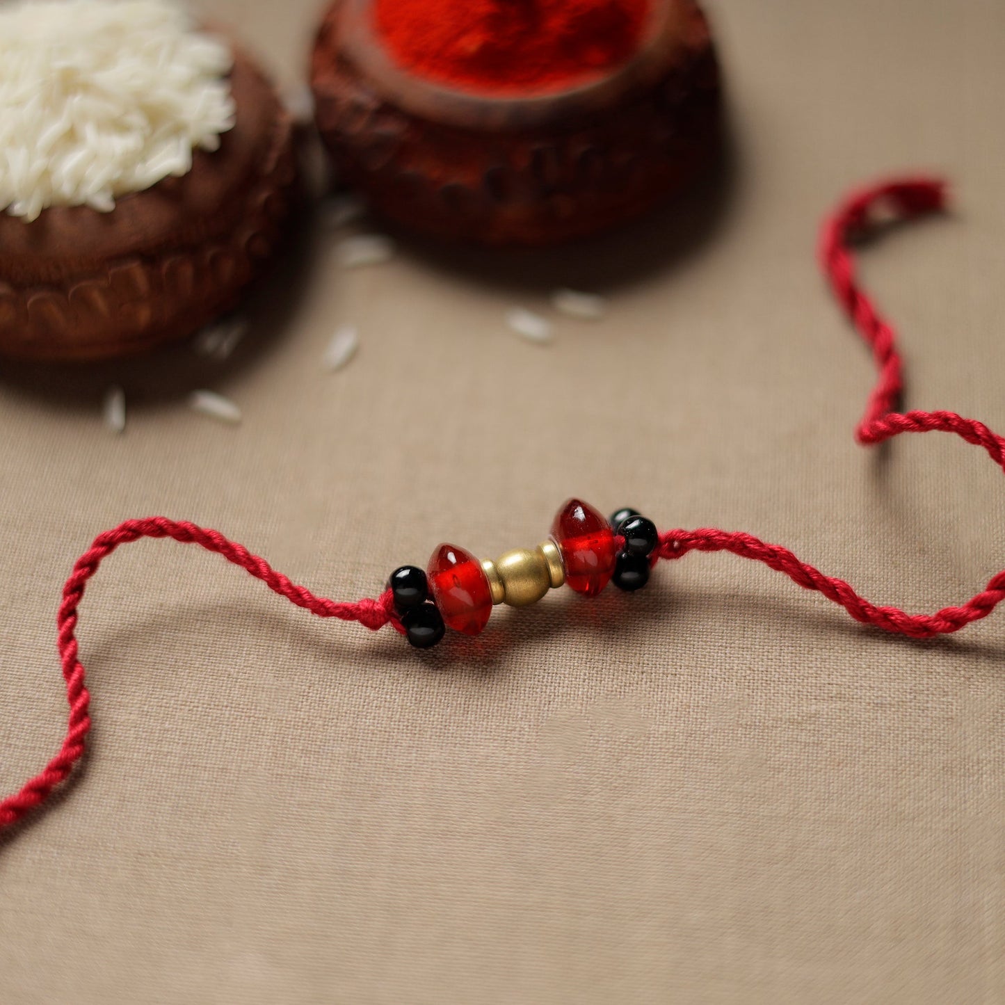 Tribal Dokra Craft Beadwork Rakhi 05