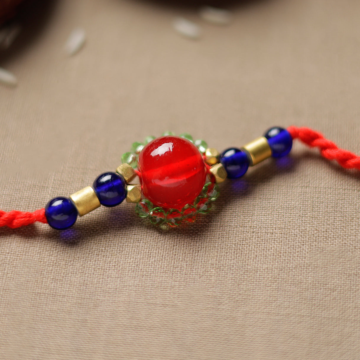Tribal Dokra Craft Beadwork Rakhi 07