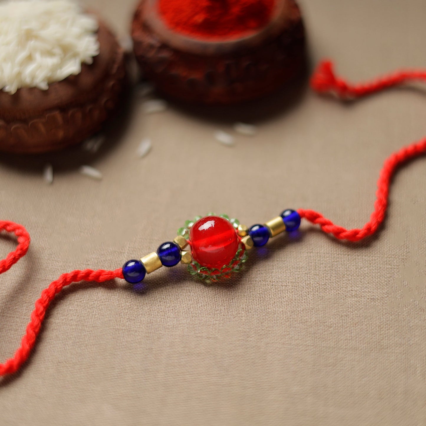 Tribal Dokra Craft Beadwork Rakhi 07