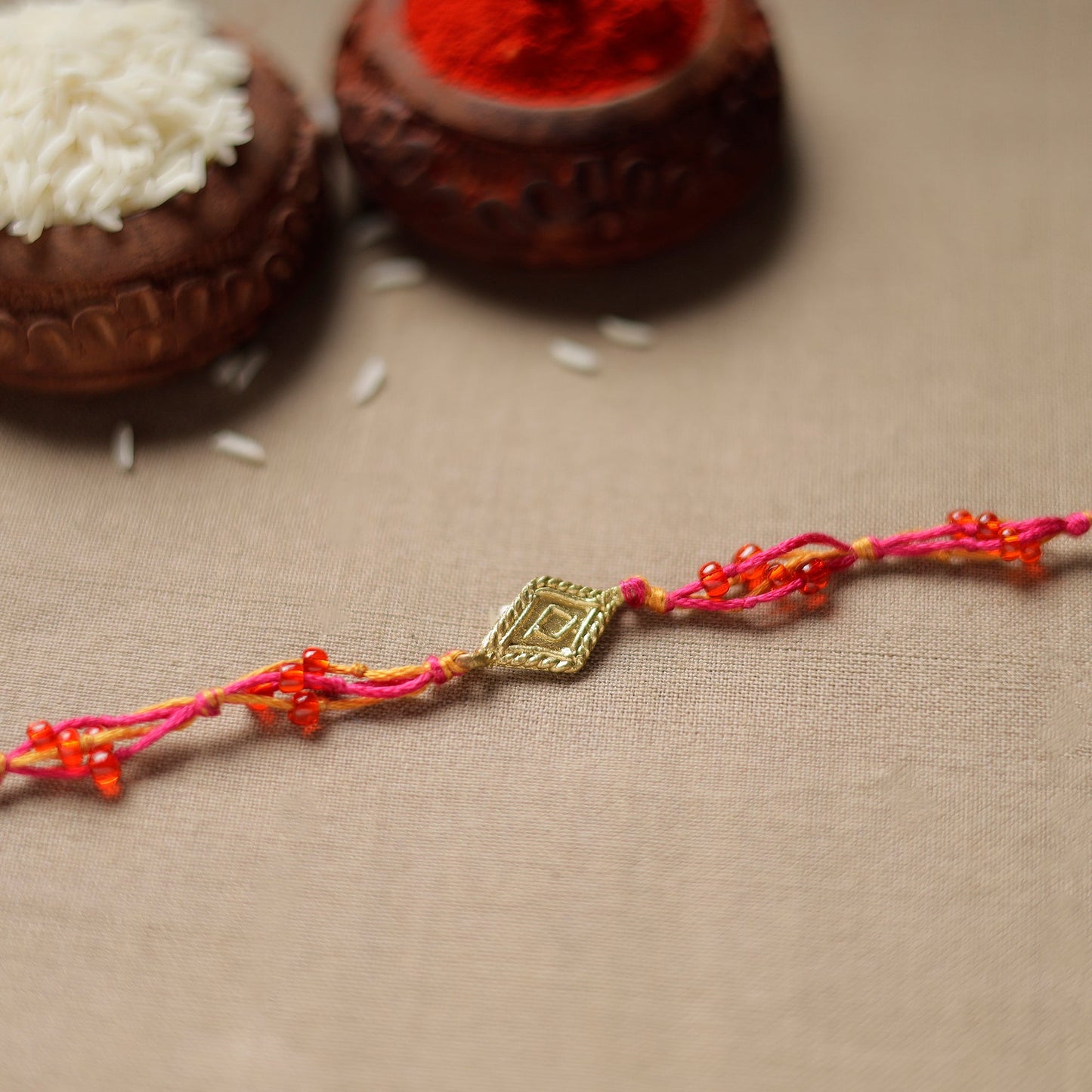 Tribal Dokra Craft Reusable Brass Rakhi by Miharu 20