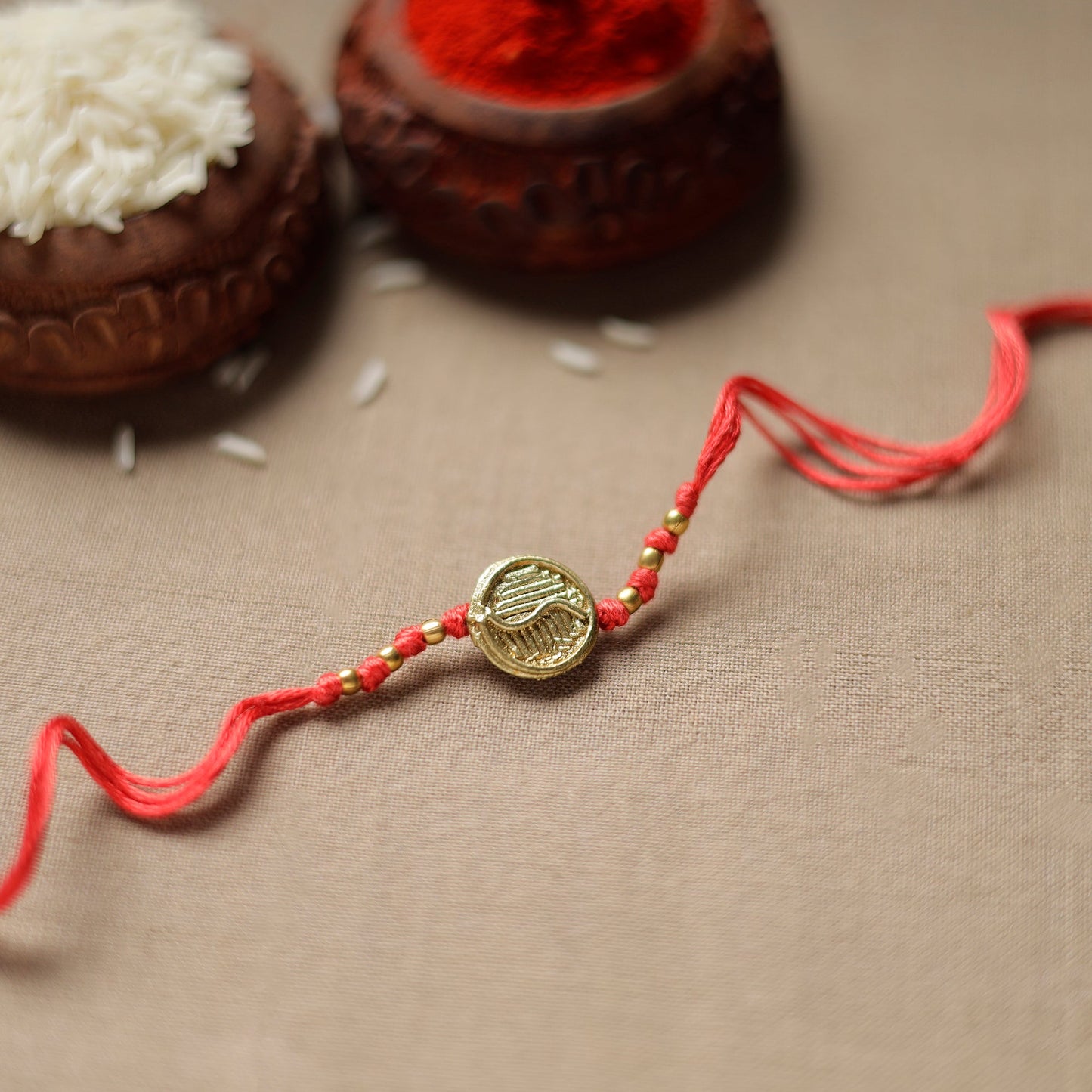 Tribal Dokra Craft Reusable Brass Rakhi by Miharu 22