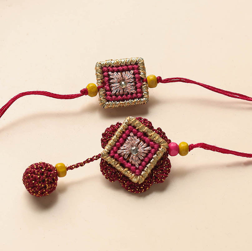 Tribal Hand Embroidered Rakhi & Lumba Set