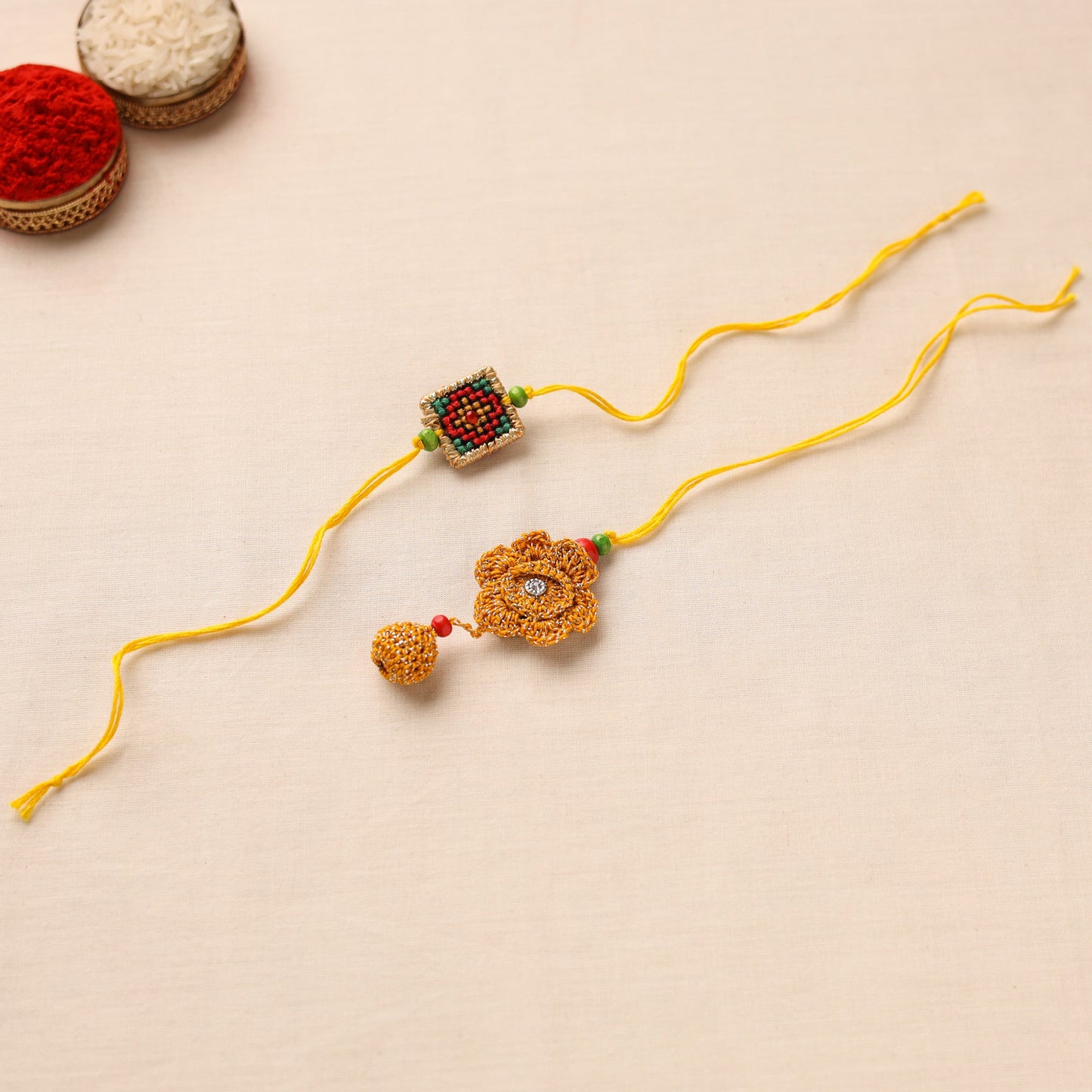 Tribal Hand Embroidered Rakhi & Lumba Set