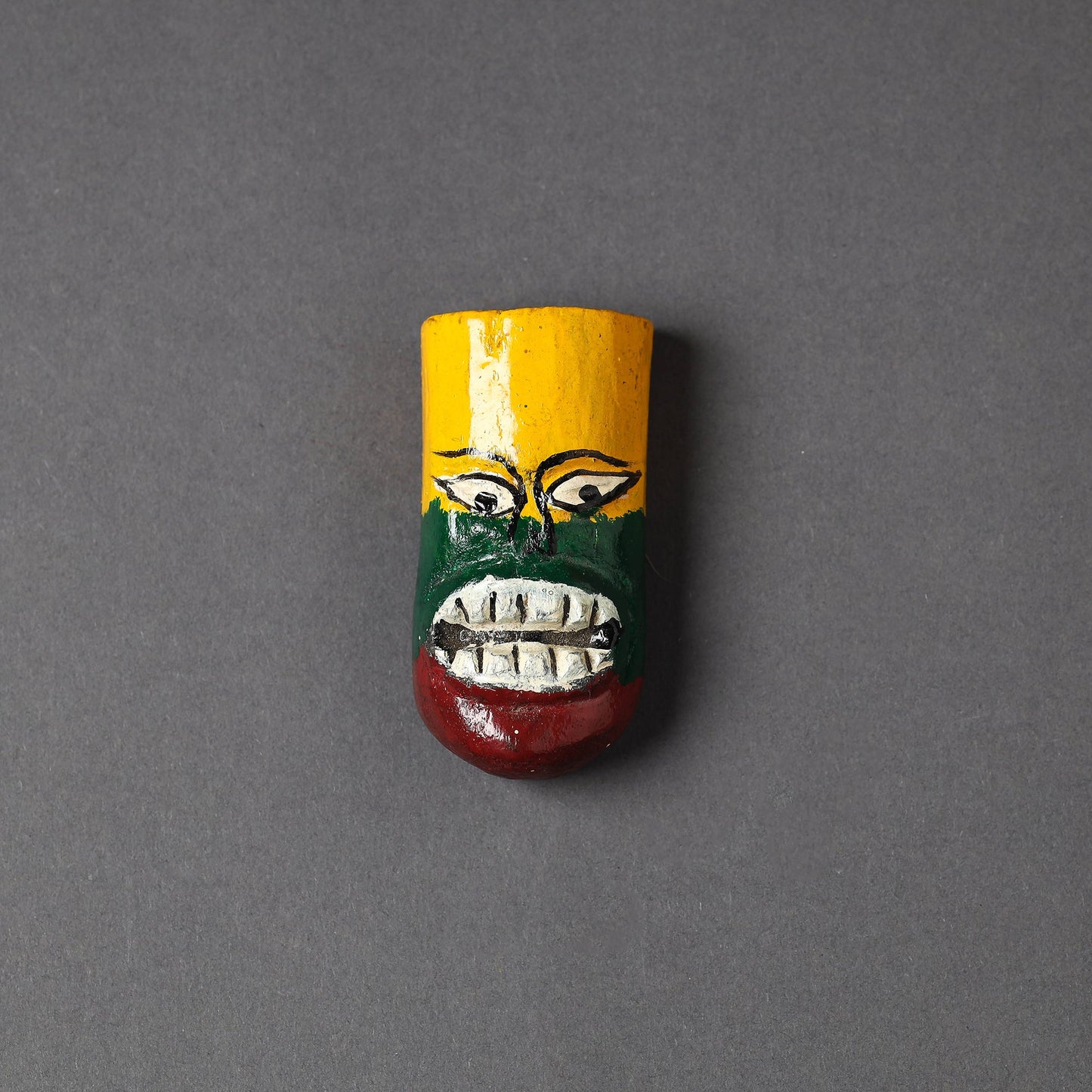 Tribal Mask - Rajasthani Handpainted Wooden Fridge Magnet Online in India