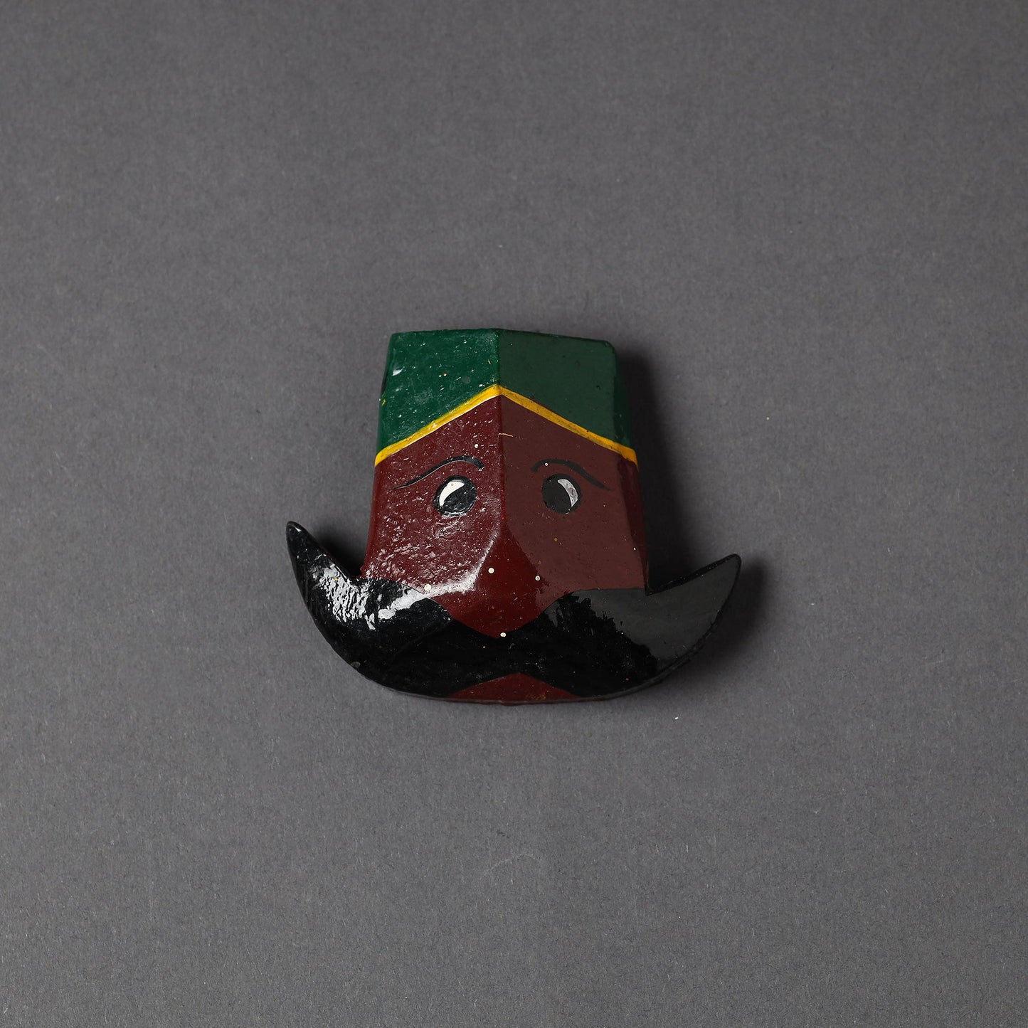 Tribal Mask - Rajasthani Handpainted Wooden Fridge Magnet Online in India