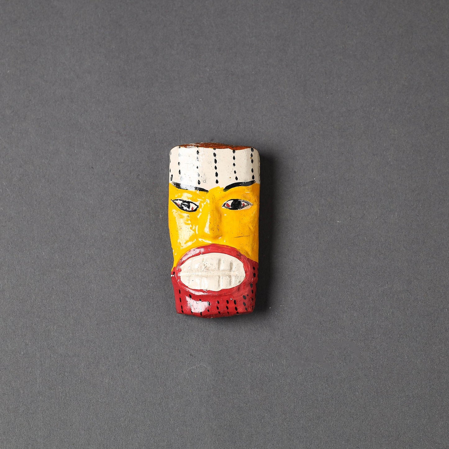 Tribal Mask - Rajasthani Handpainted Wooden Fridge Magnet Online in India
