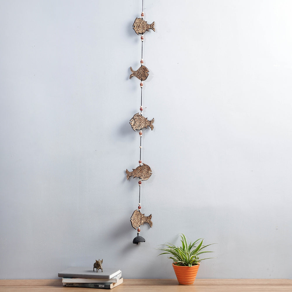 Tuma Craft Handcarved Dried Bamboo Hanging