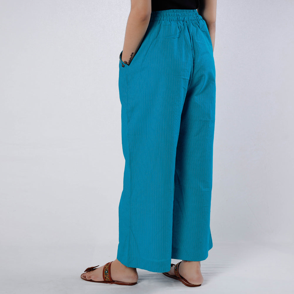 Running Stitch Cotton Palazzo by iTokri Casuals Online at iTokri.com