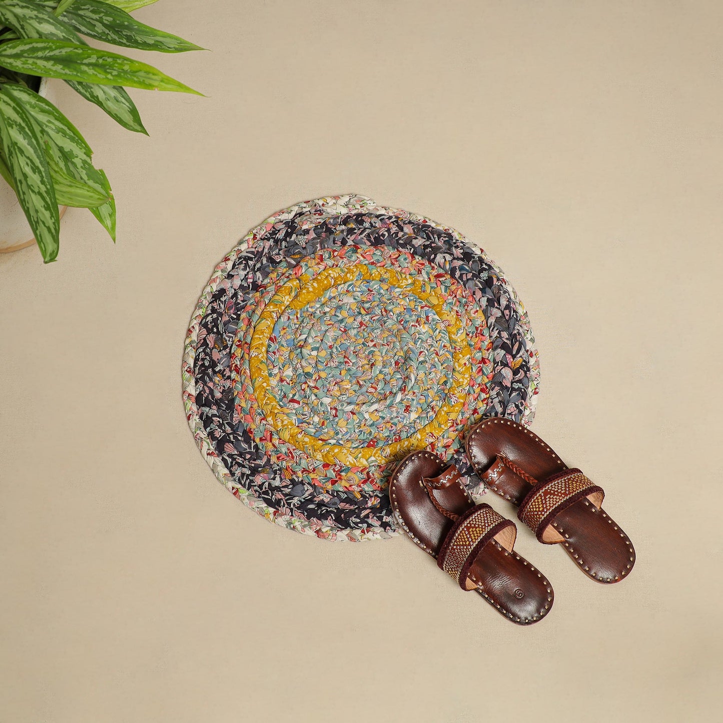 Gudri Hand Braided Recycled Door Mat Online in India