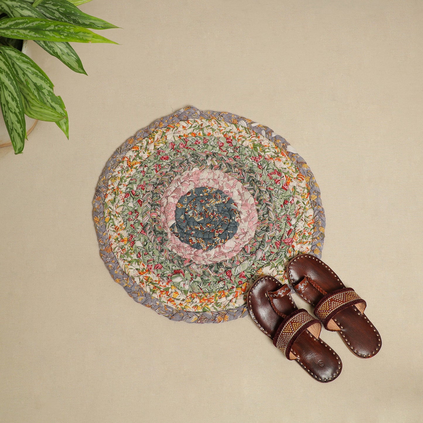 Gudri Hand Braided Recycled Door Mat Online in India