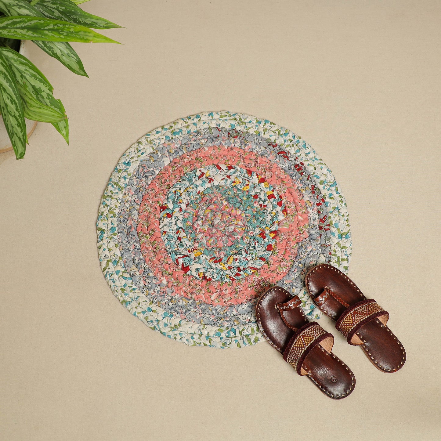 Gudri Hand Braided Recycled Door Mat Online in India