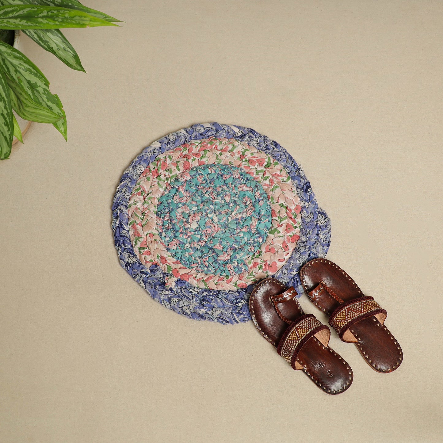 Gudri Hand Braided Recycled Door Mat Online in India