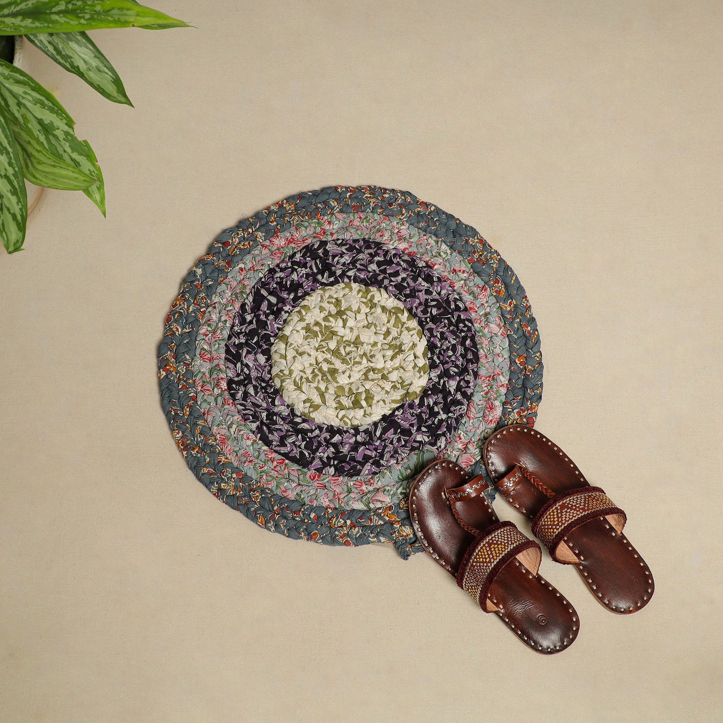 Gudri Hand Braided Recycled Door Mat Online in India