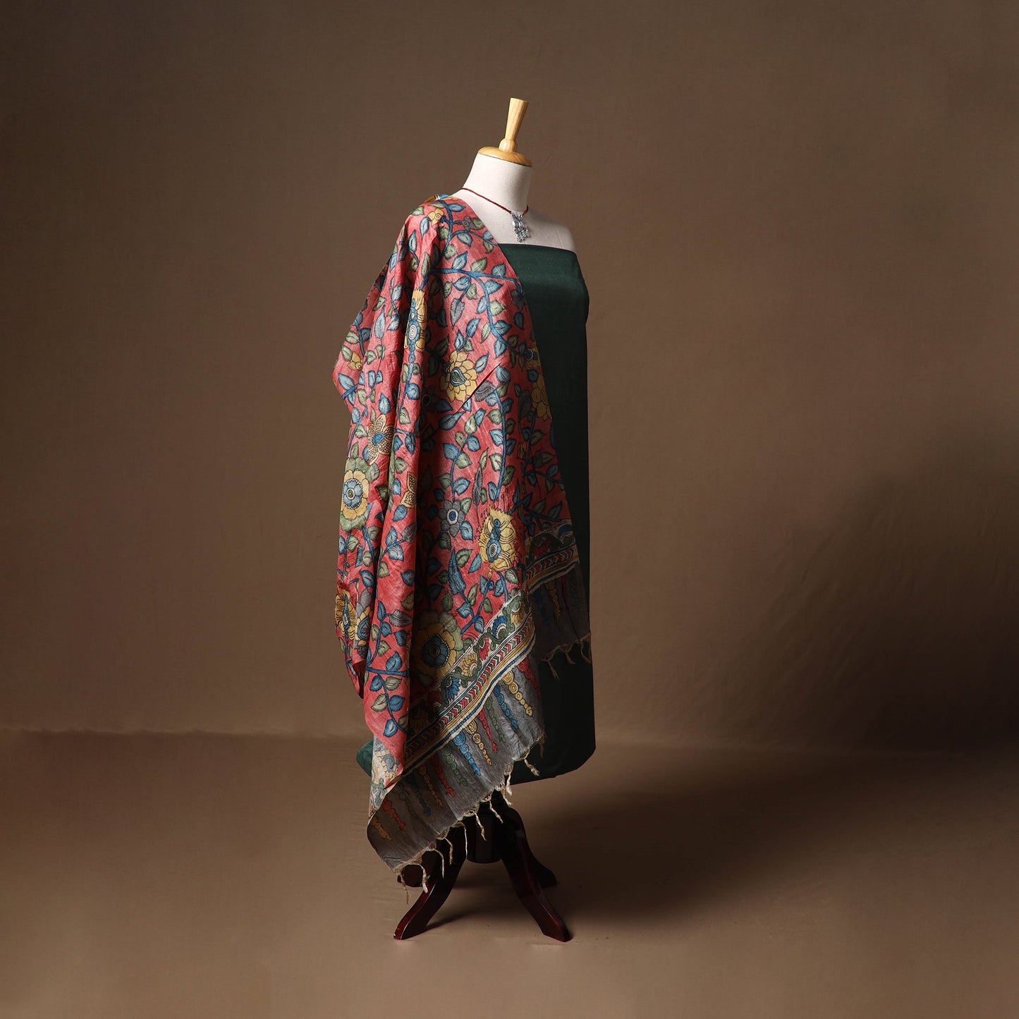 Vidarbha tussar silk handloom plain 2pc unstitched dress