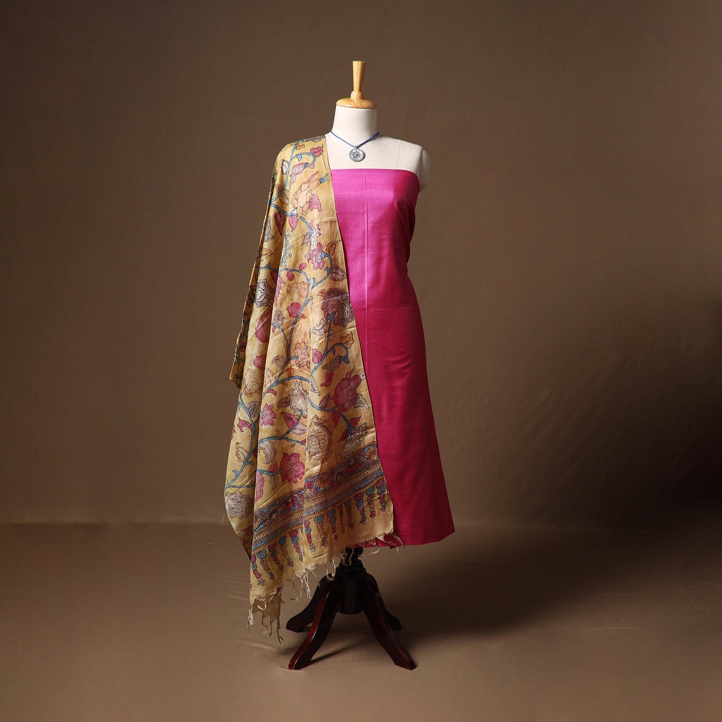 Vidarbha tussar x muga silk handloom plain 2pc unstitched