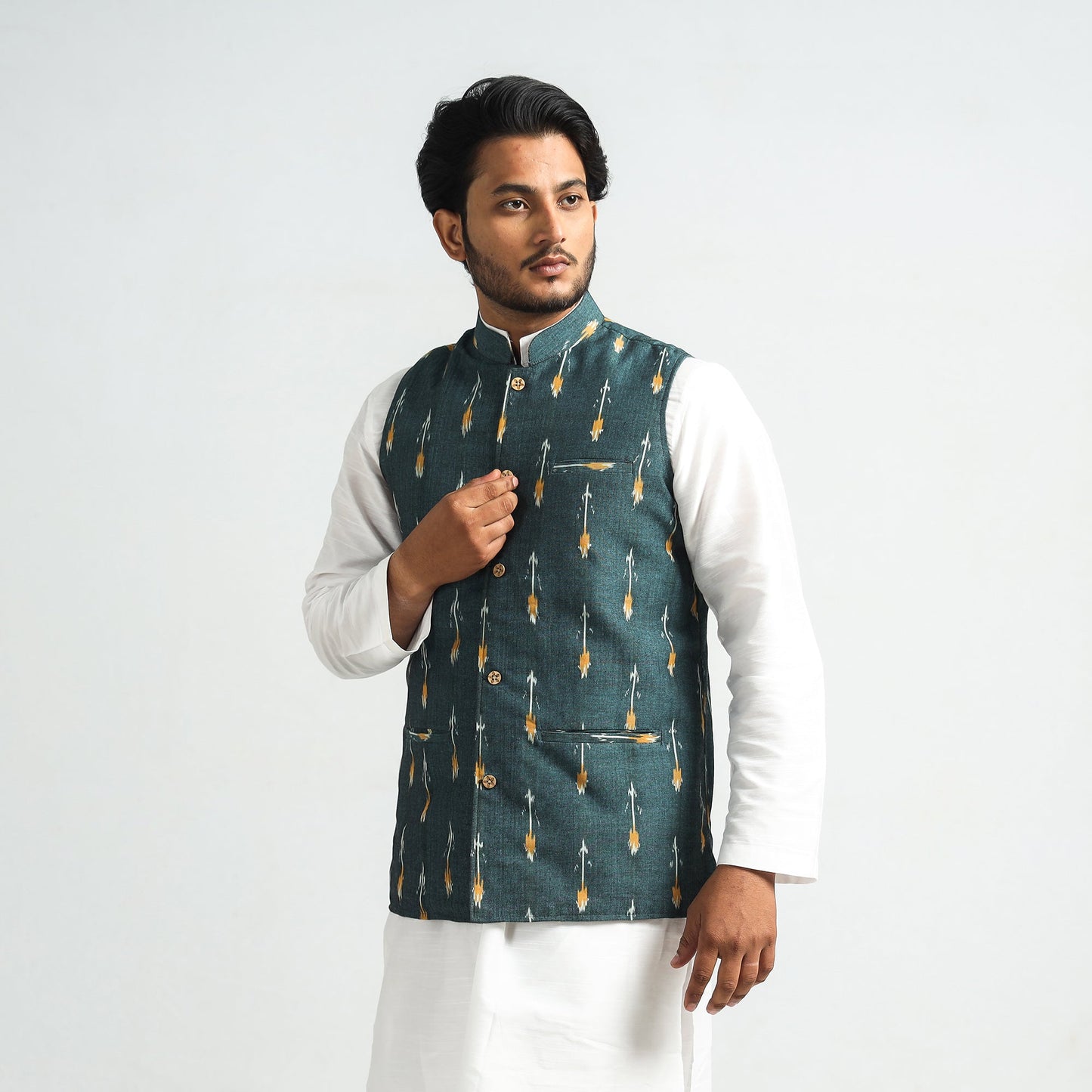 pochampally ikat nehru jacket