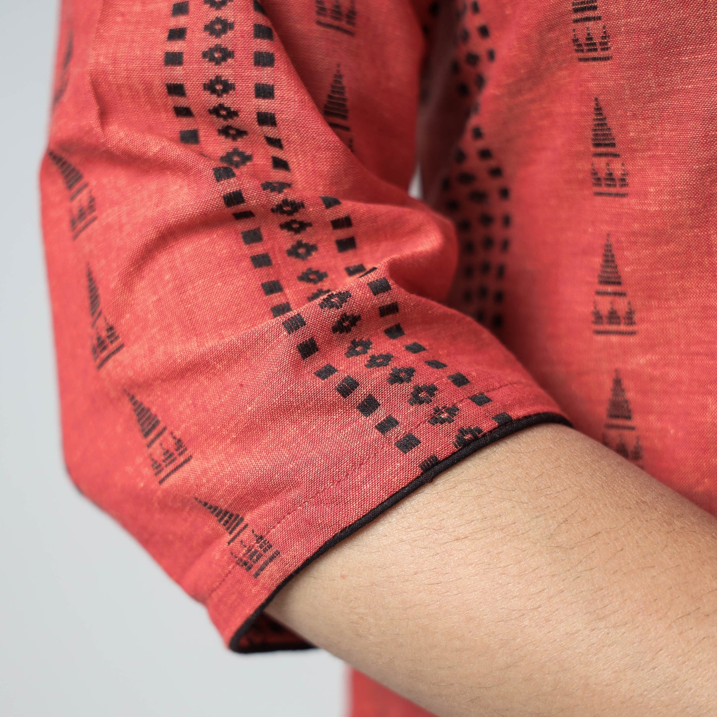 Jacquard Cotton Long Kurta for Women
