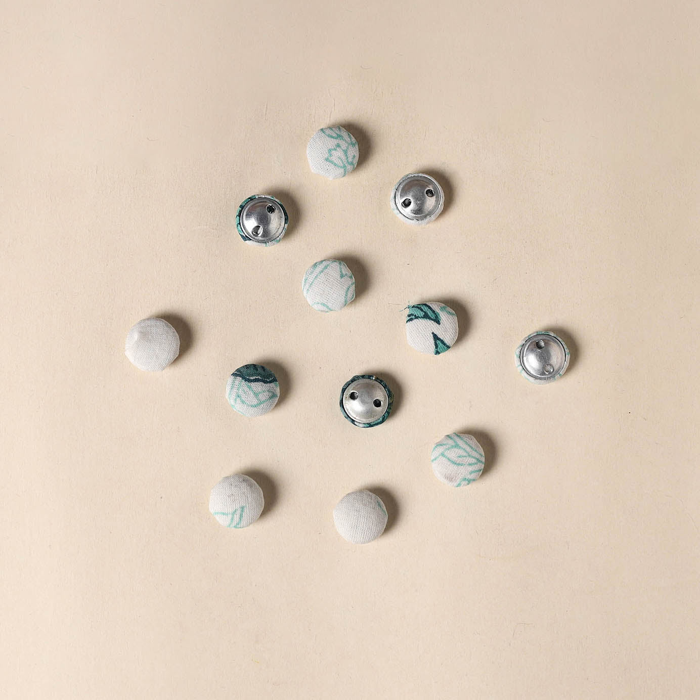 White Handmade Fabric Button Small at iTokri