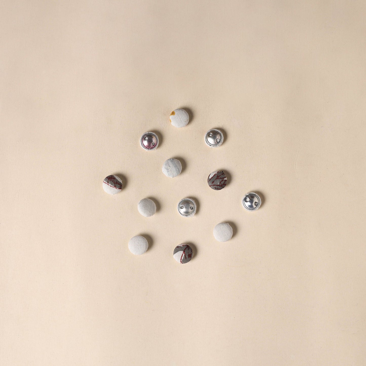 White Handmade Fabric Button Small at iTokri