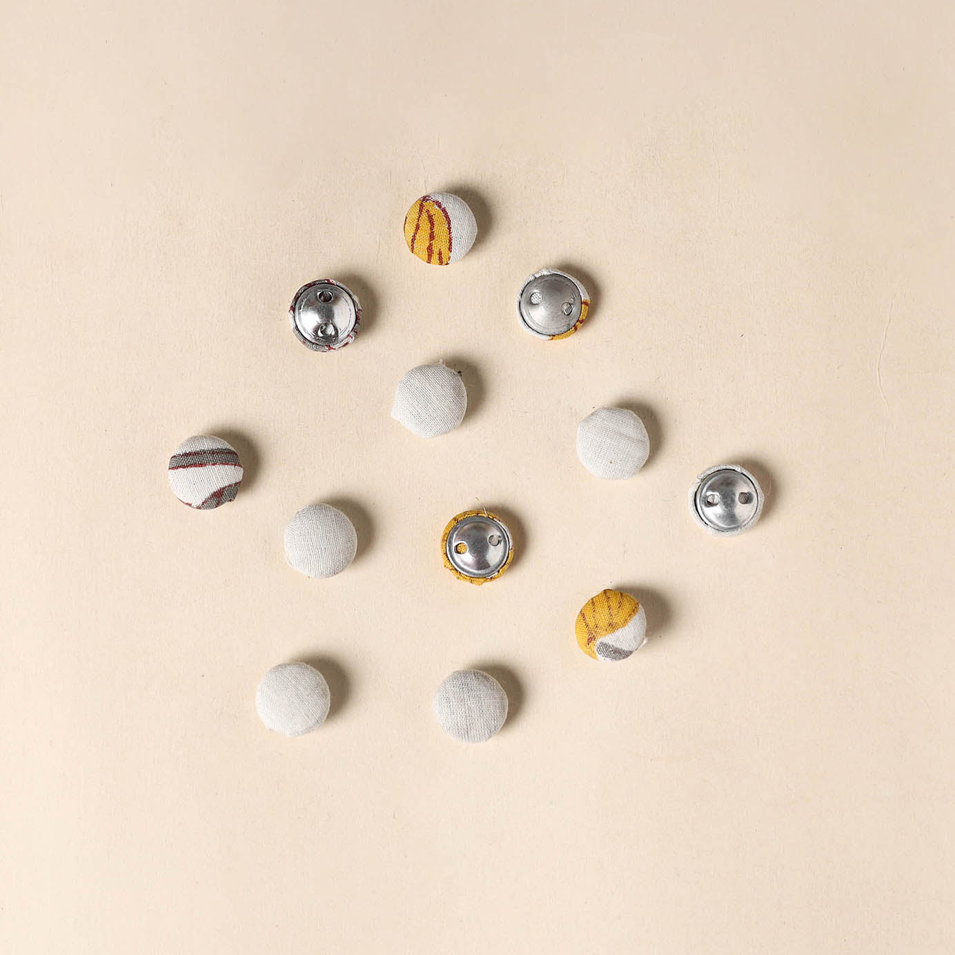 White Handmade Fabric Button Small at iTokri