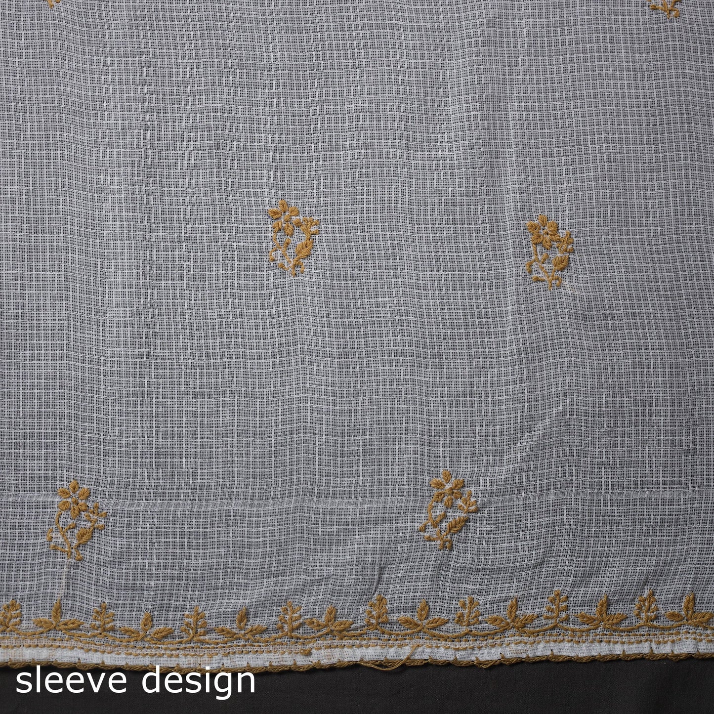White 2pc Kota Doria Cotton Lucknow Chikankari Dress Material