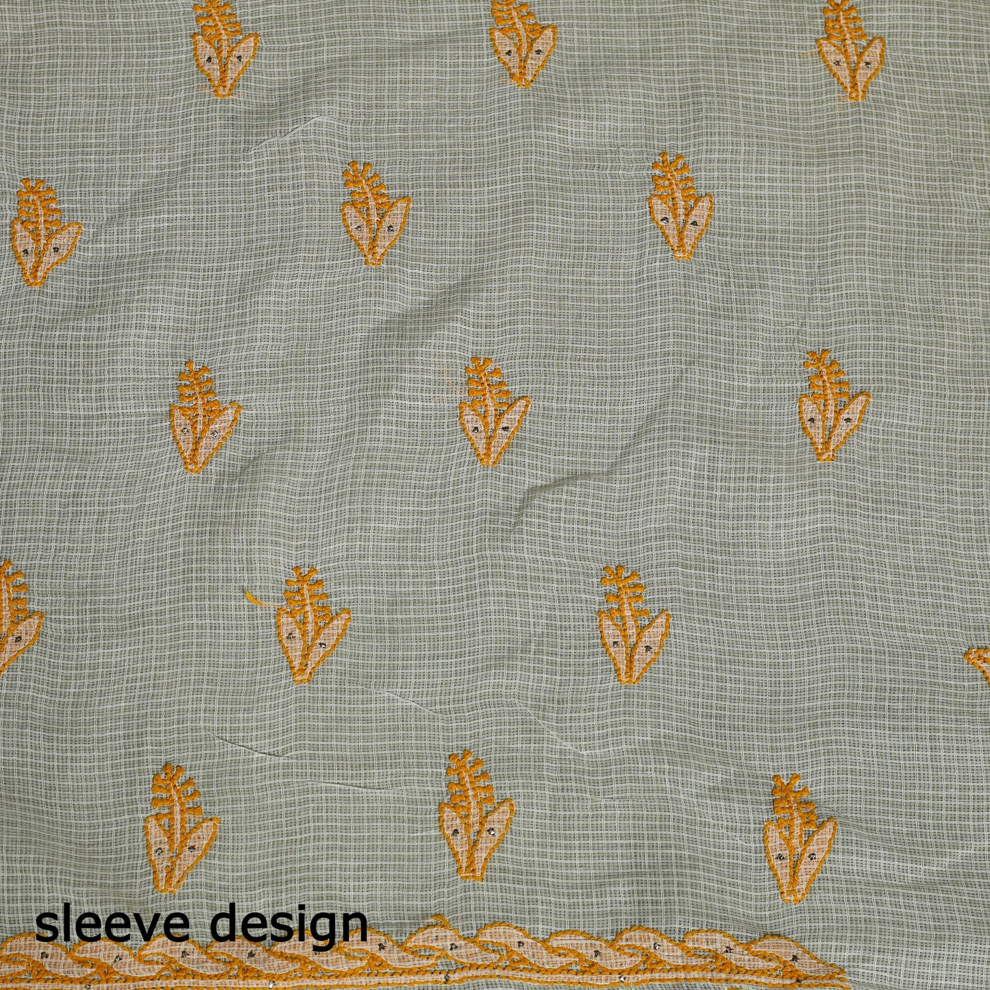 2pc Mukaish Hand Embroidery Kota Doria Chikankari Dress Material
