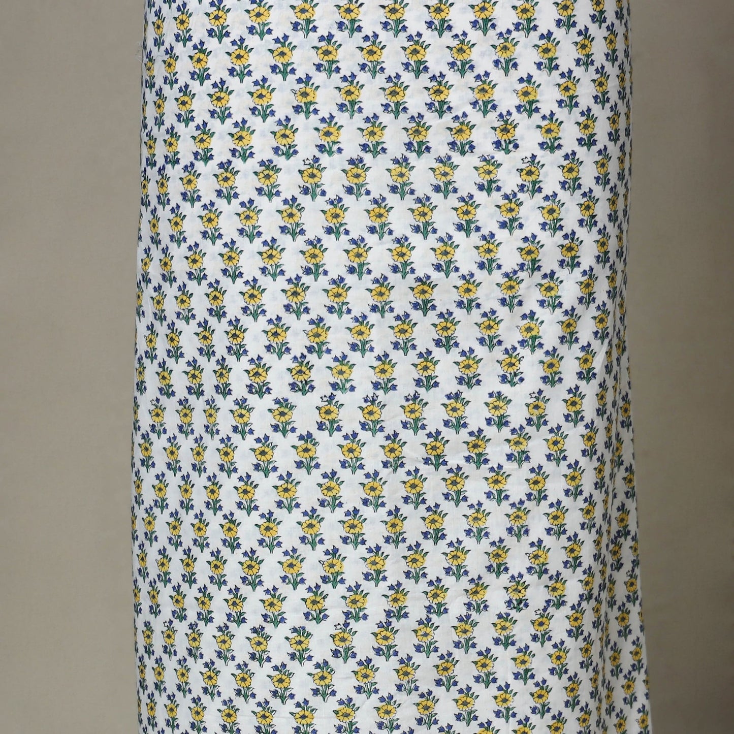 White - 2pc unstitched sanganeri dress material