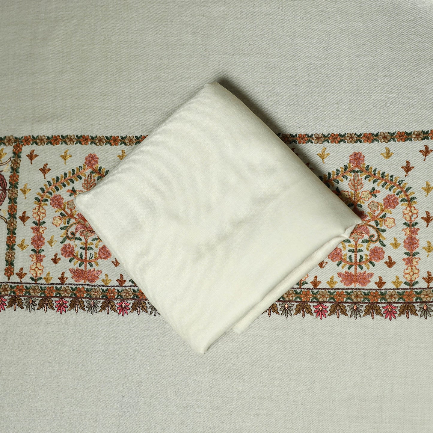 3pc heavy chain stitch embroidered merino wool unstitched