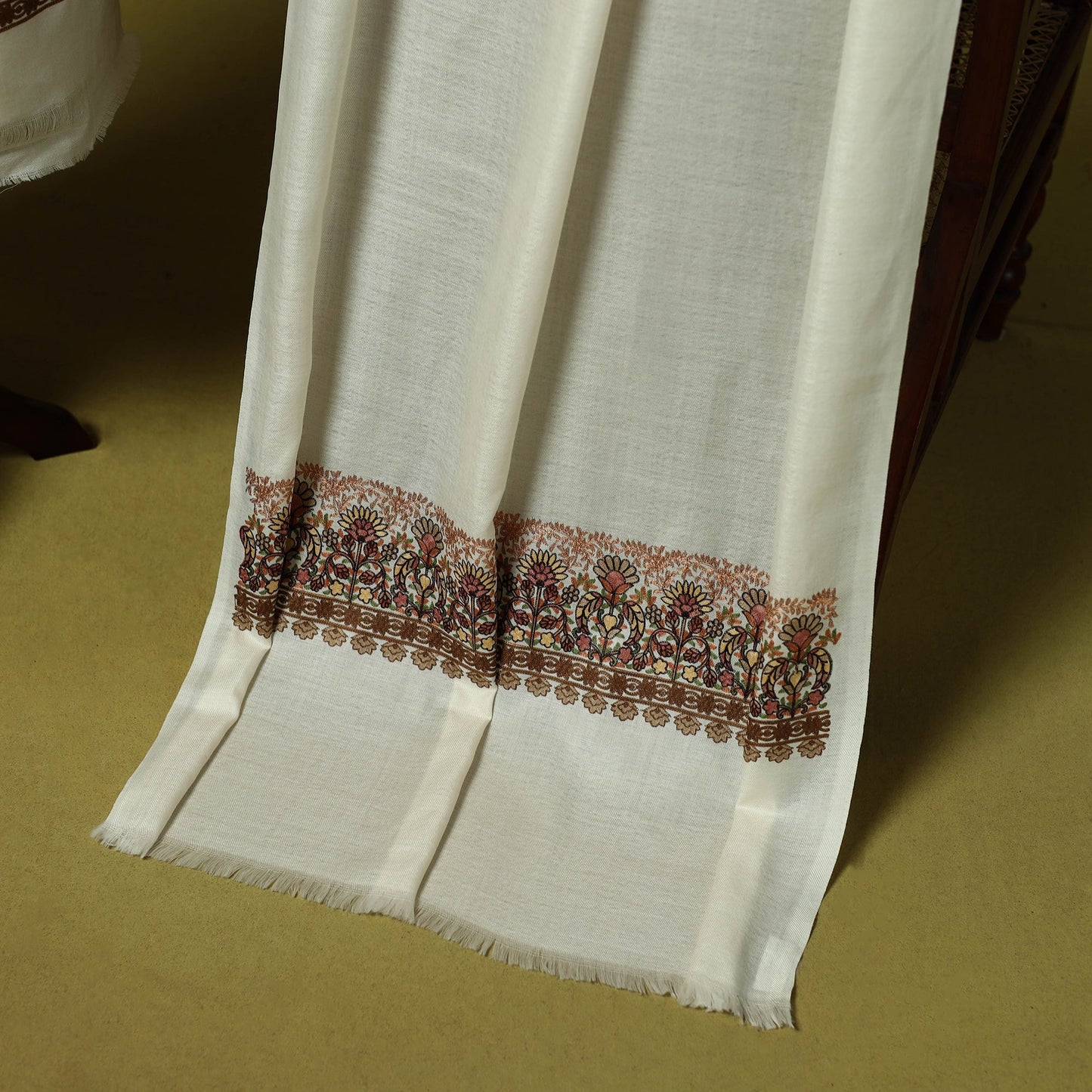 3pc heavy chain stitch embroidered merino wool unstitched