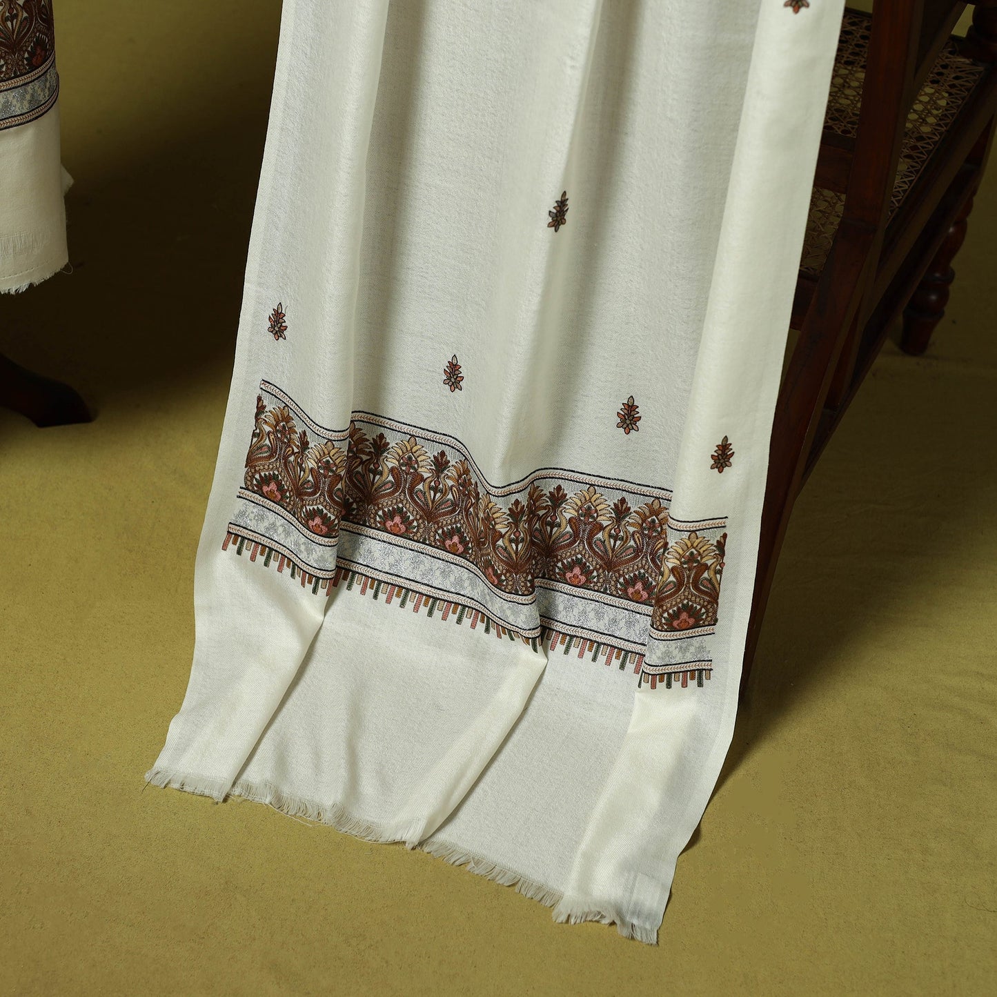 3pc heavy chain stitch embroidered merino wool unstitched