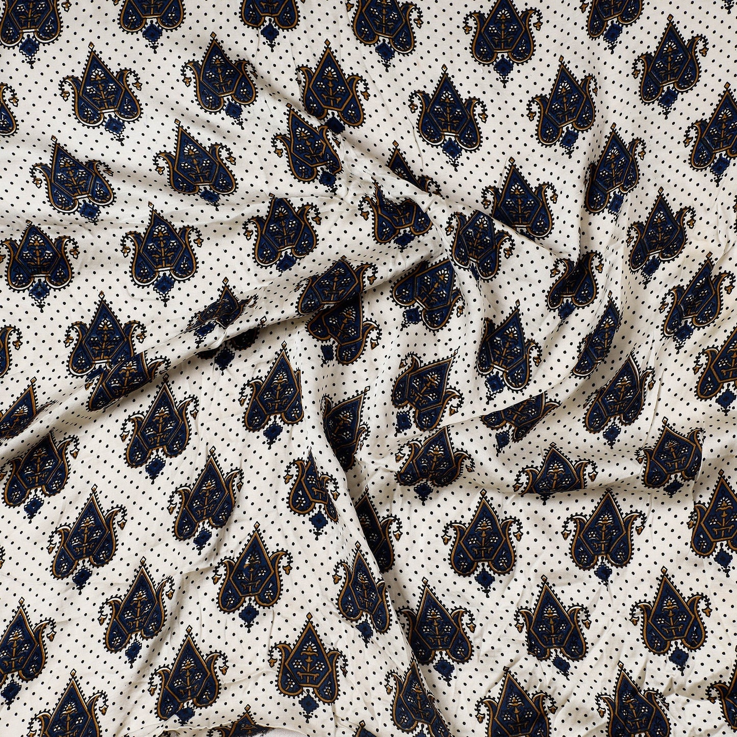 Ajrakh Block Printed Modal Silk Precut fabric