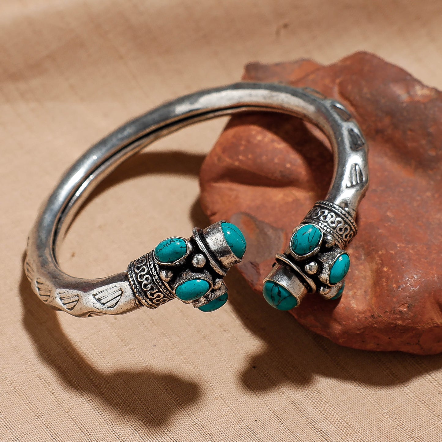 Buy Antique Finish Oxidised German Silver Kada / Bracelet