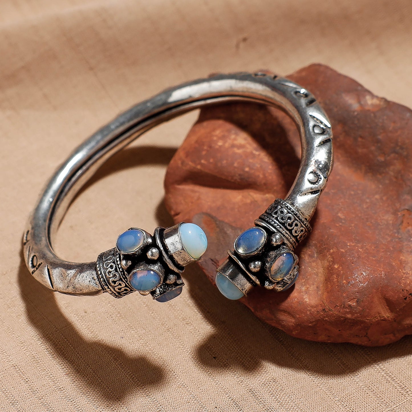 Buy Antique Finish Oxidised German Silver Kada / Bracelet