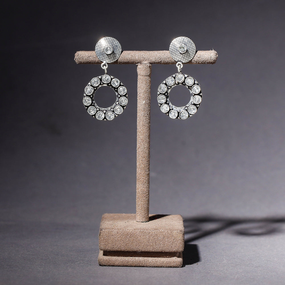 Antique Finish Oxidised German Silver Earrings