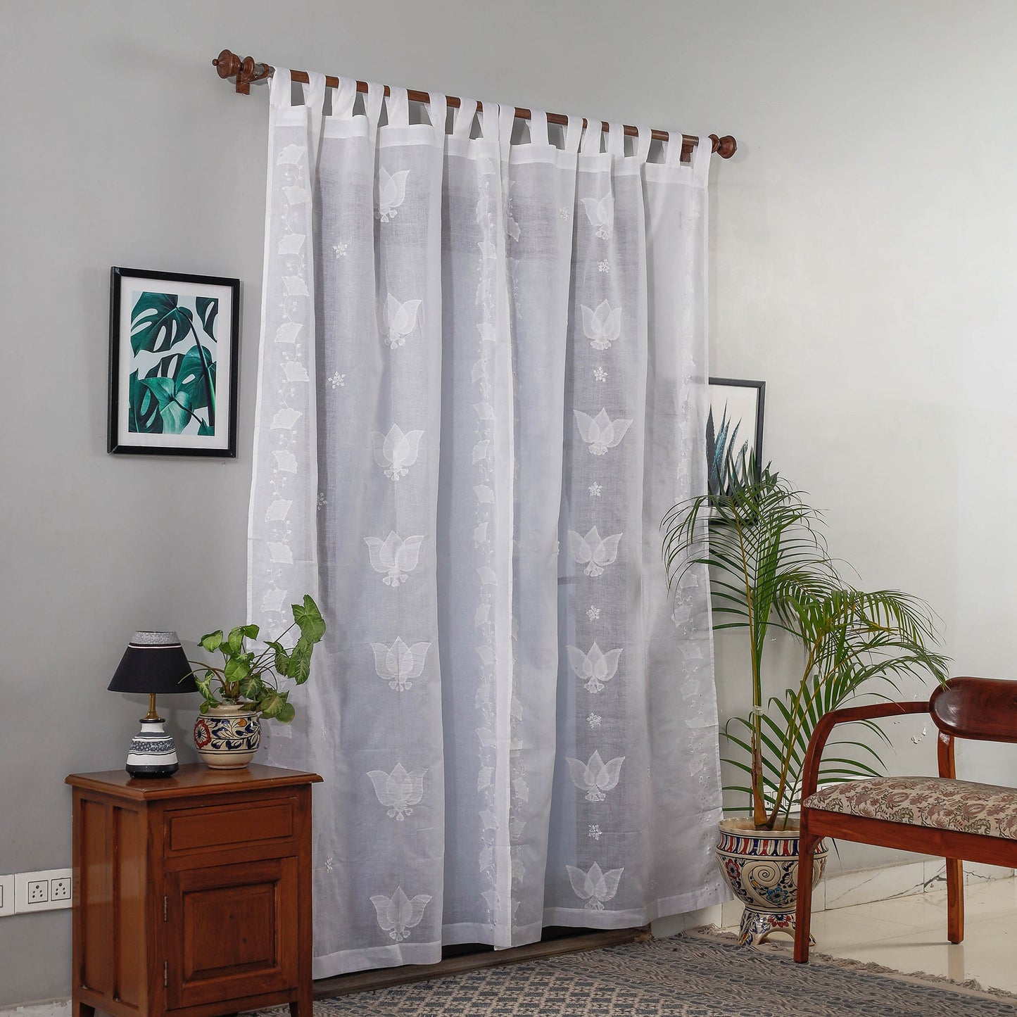 applique cutwork door curtain