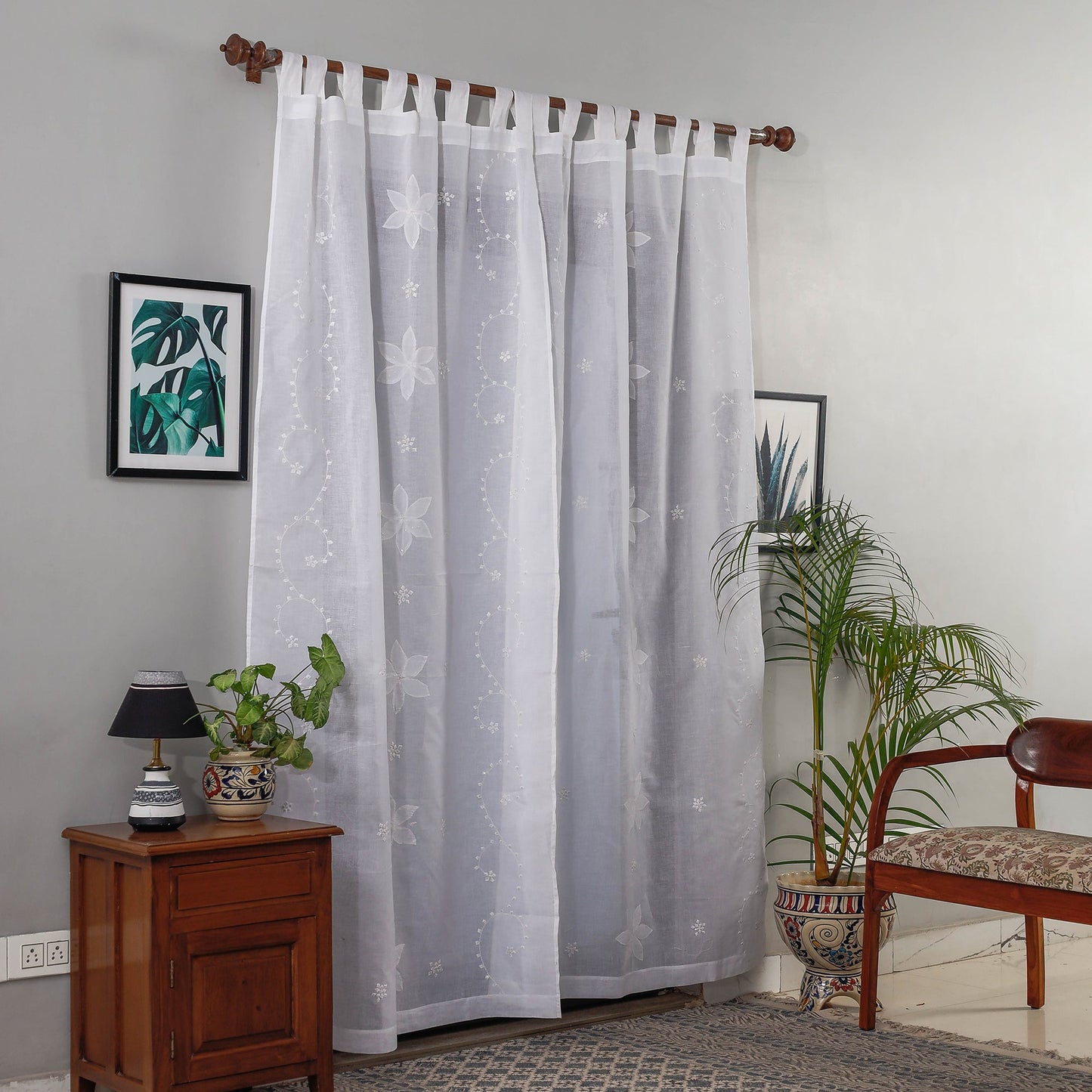 applique cutwork door curtain