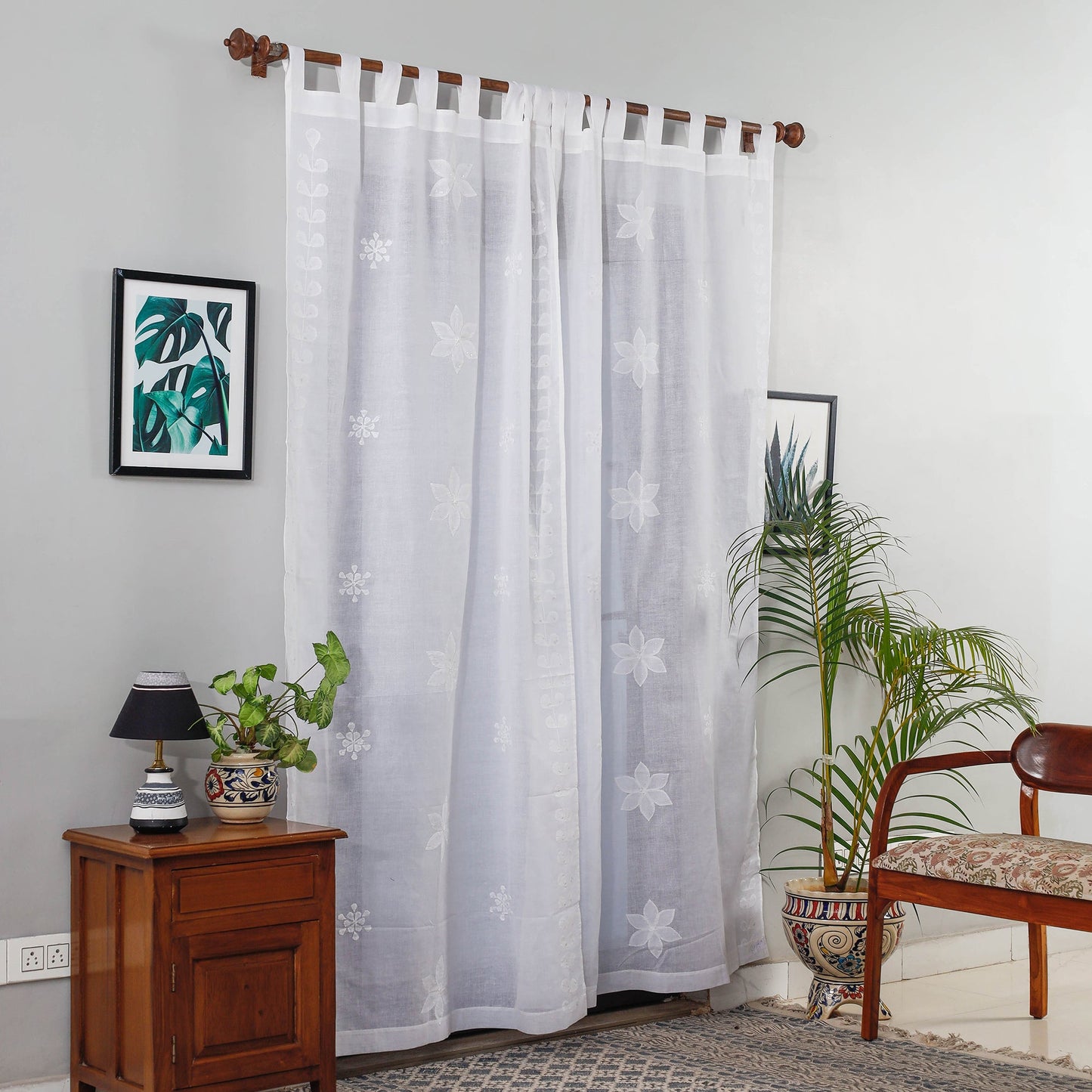 applique cutwork door curtain