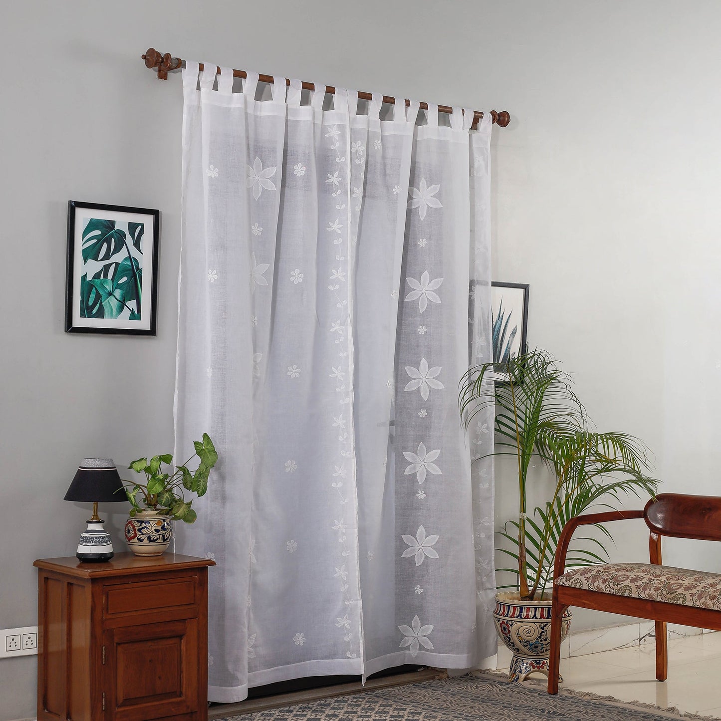 applique cutwork door curtain