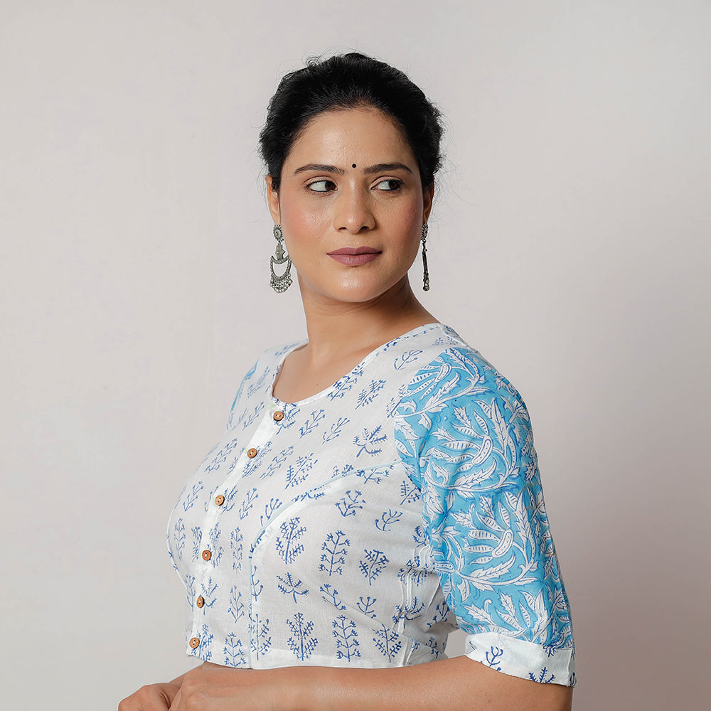 Buy Bagru Dabu Hand Block Printed Cotton Blouse