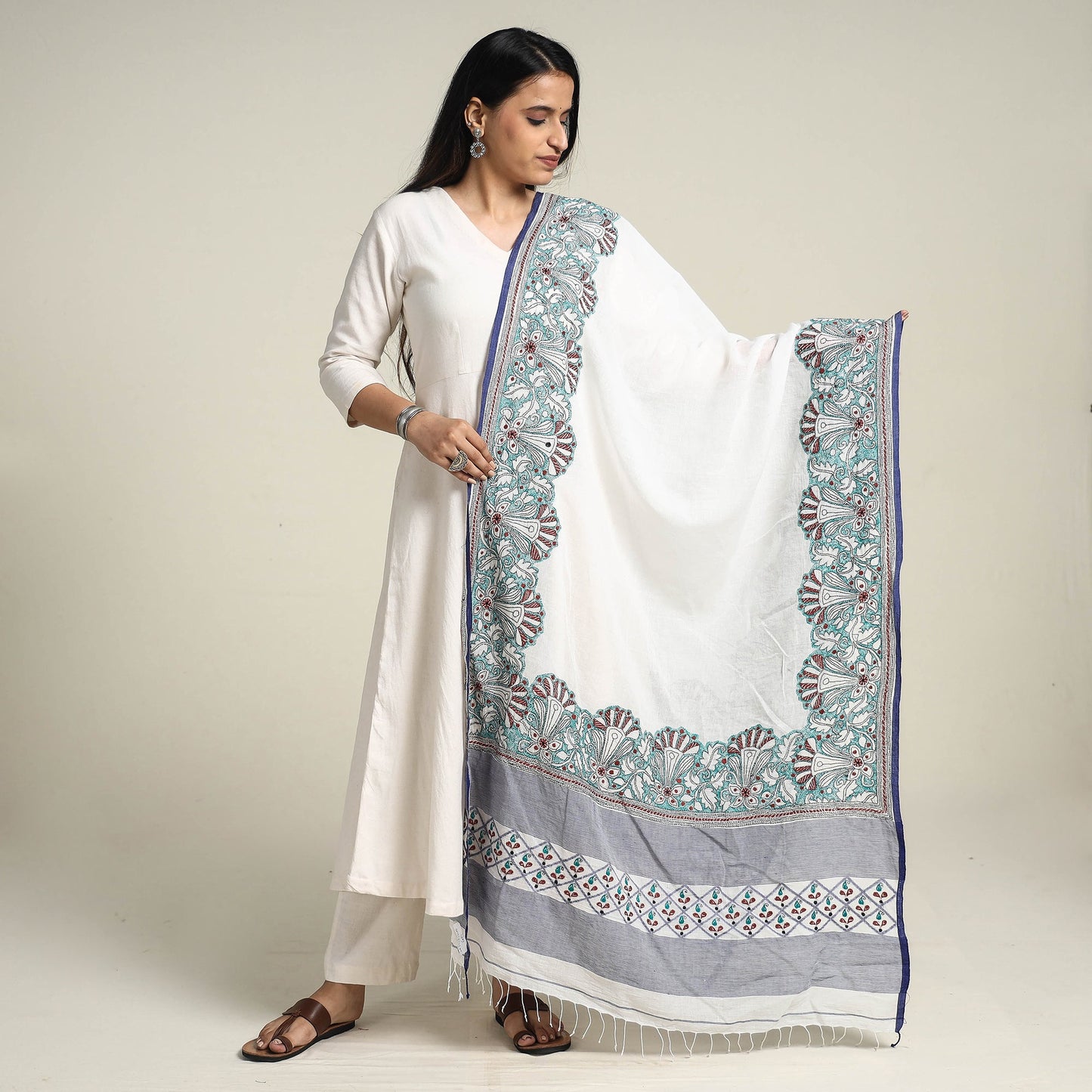 Kantha Embroidery Dupatta