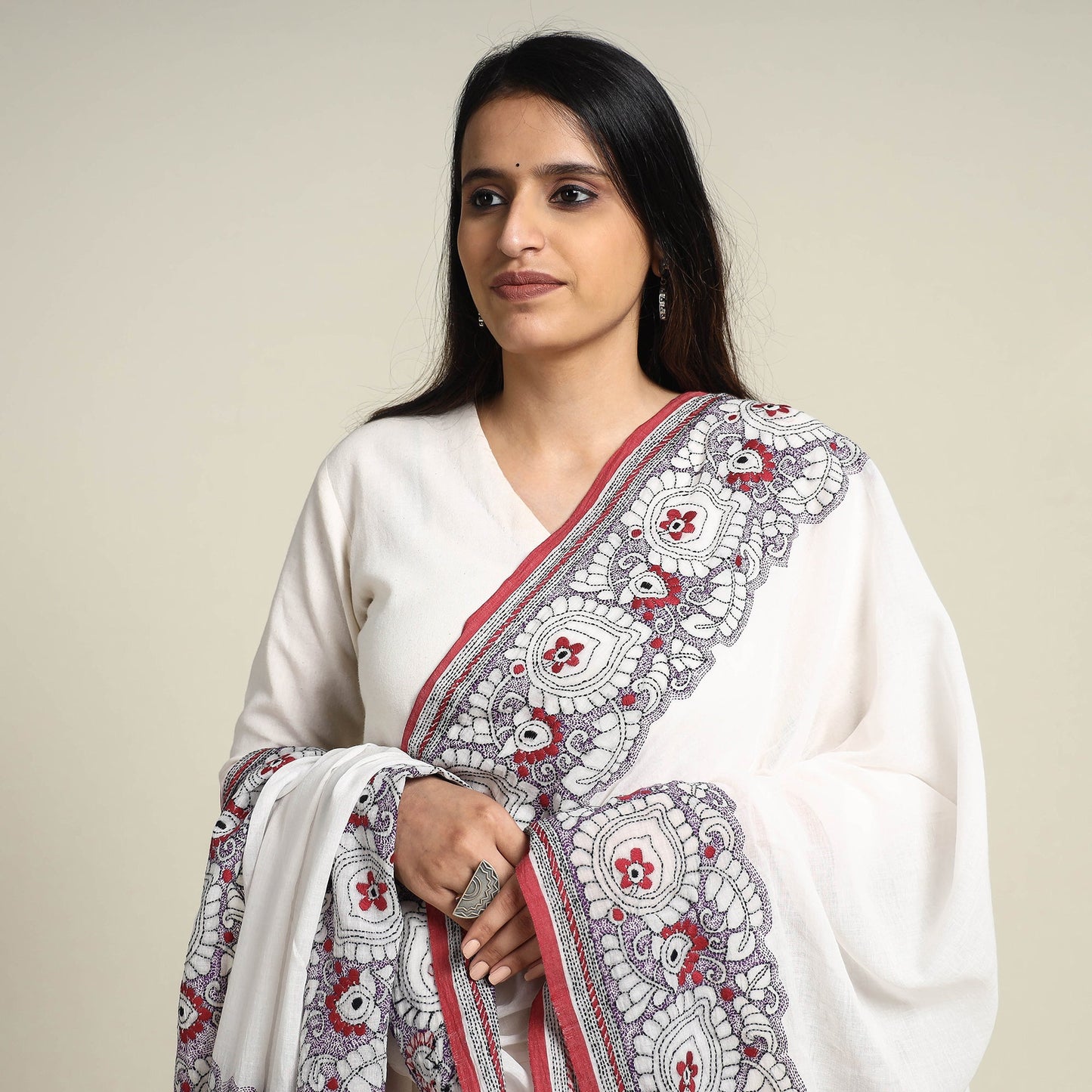 Kantha Embroidery Dupatta