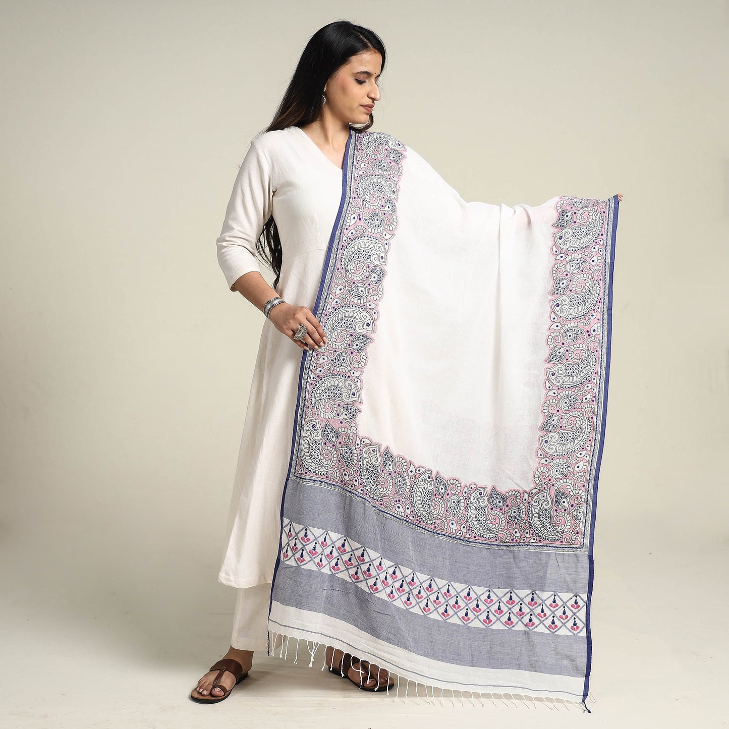 Kantha Embroidery Dupatta