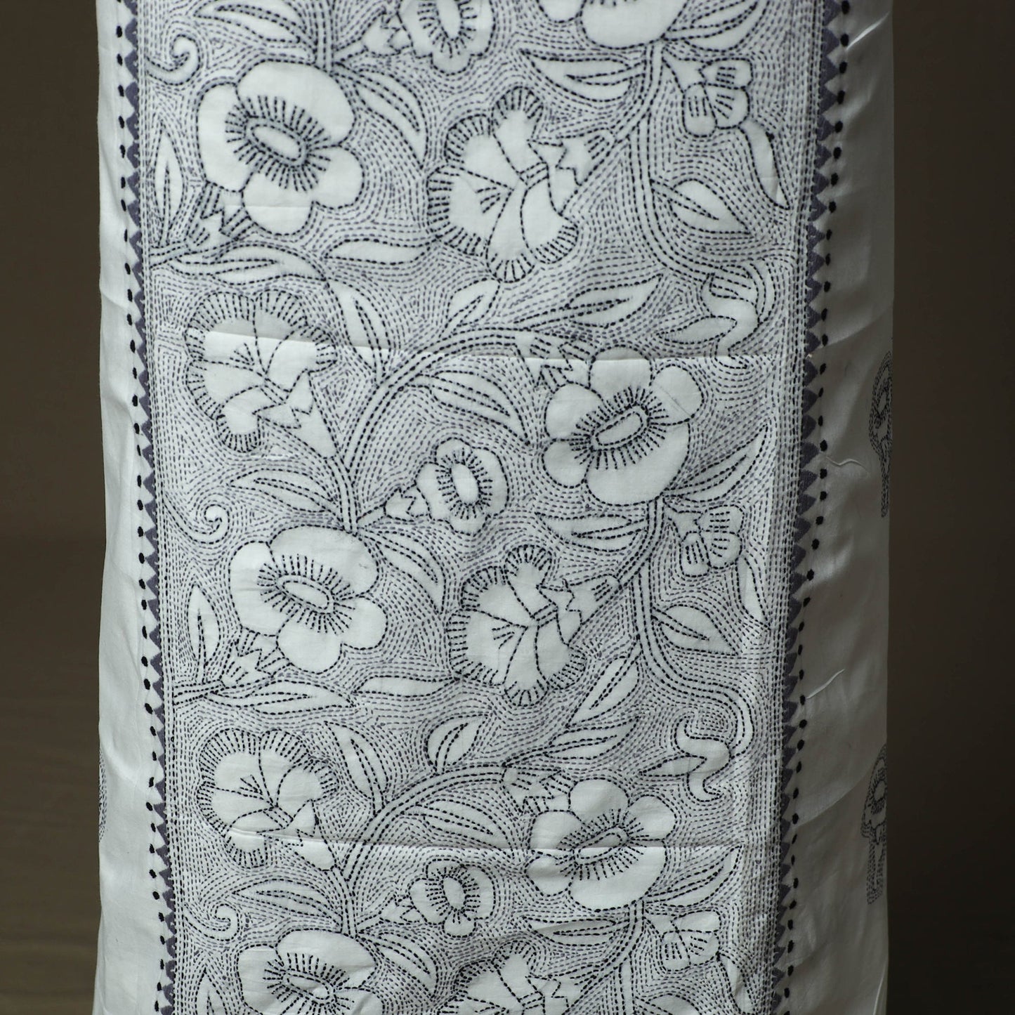 Bengal kantha hand embroidered cotton unstitched kurta