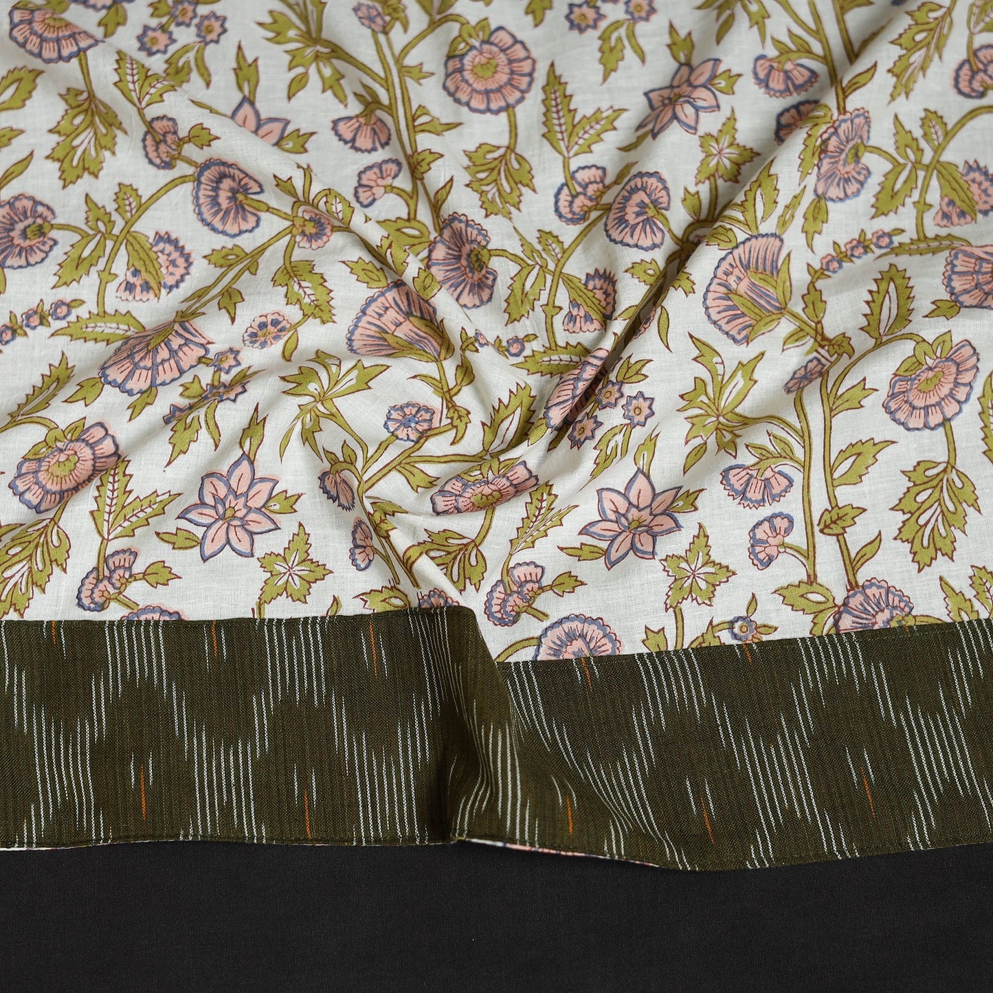 Block print cotton sanganeri blouse piece 01 - handcrafted