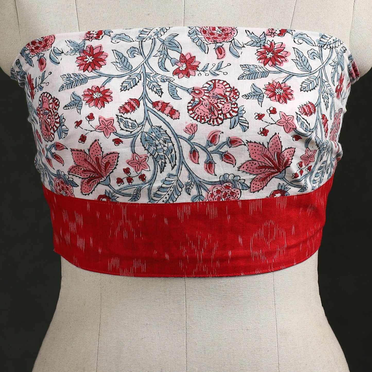 Block print cotton sanganeri blouse piece 19 - handcrafted