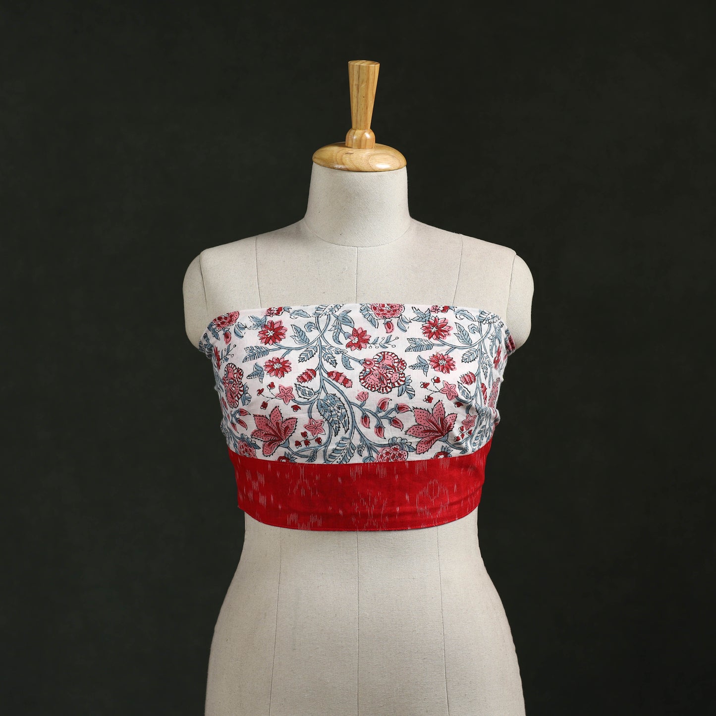 Block print cotton sanganeri blouse piece 19 - handcrafted