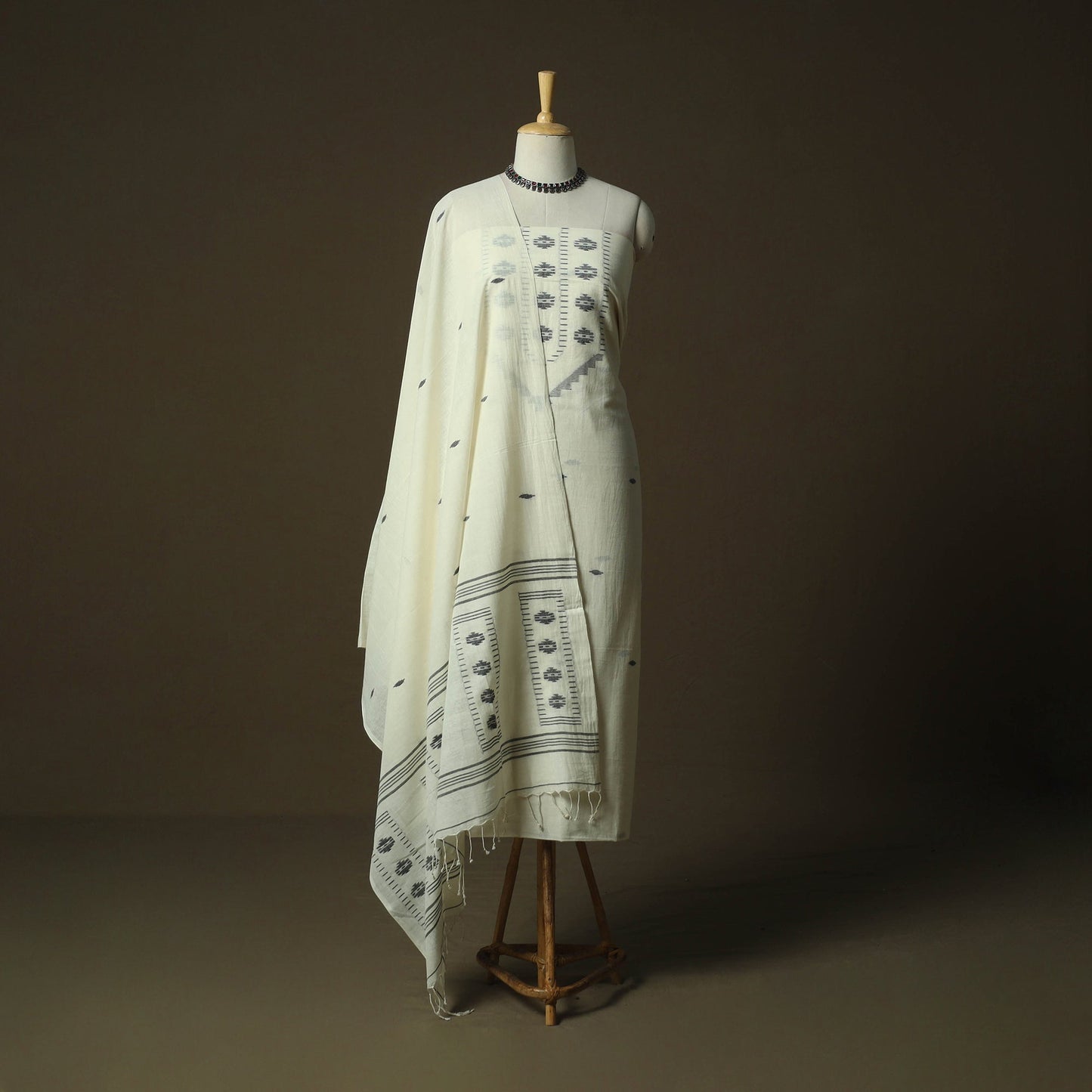 Burdwan jamdani handloom cotton 2pc unstitched dress
