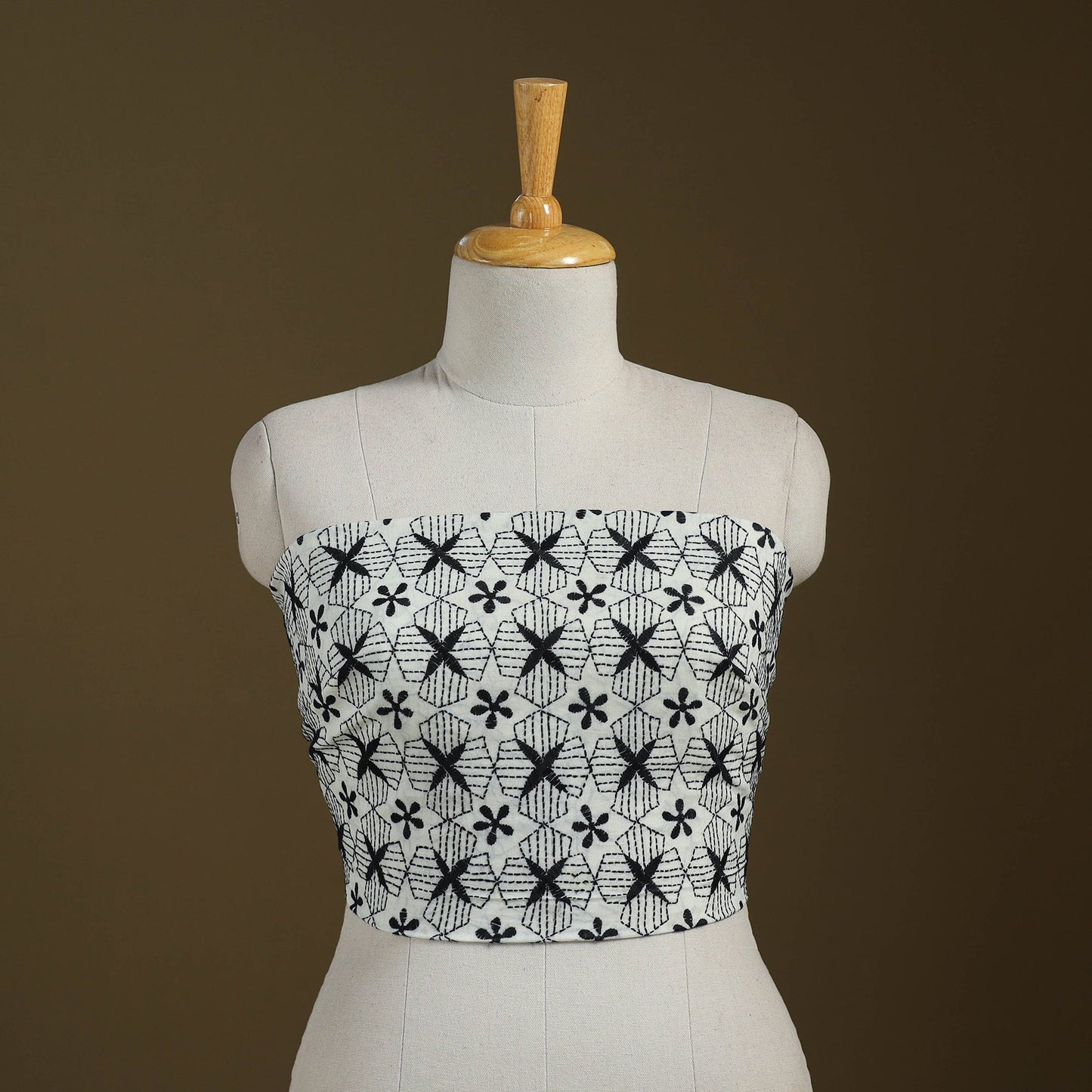 Cotton Bengal Kantha Stitch Blouse Piece